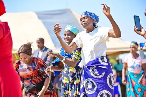 Different church choirs singing and dance at the dedication of the kwamshi bible