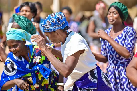 Different church choirs singing and dance at the dedication of the kwamashi bible