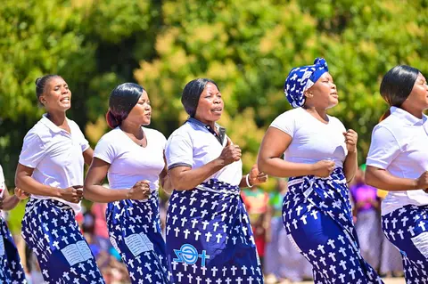 Different church choirs singing and dance at the dedication of the kwamashi bible